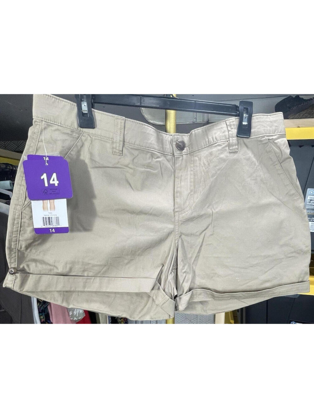 Boston Traders Women's Tan Roll Cuff Shorts 4in-5in inseam Sz 14